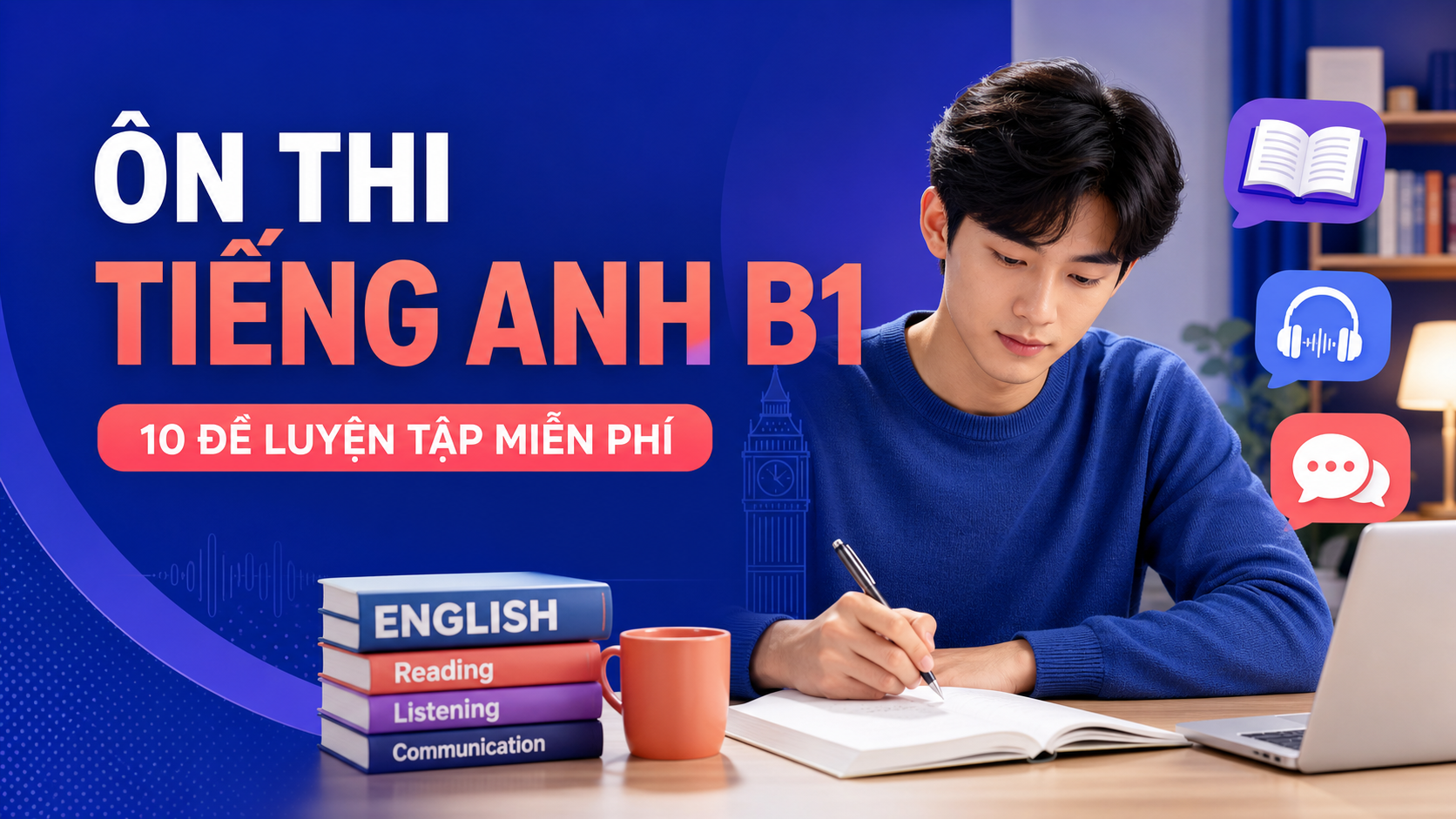 Ảnh khóa học Ôn thi Tiếng Anh B1 – 10 đề luyện tập miễn phí